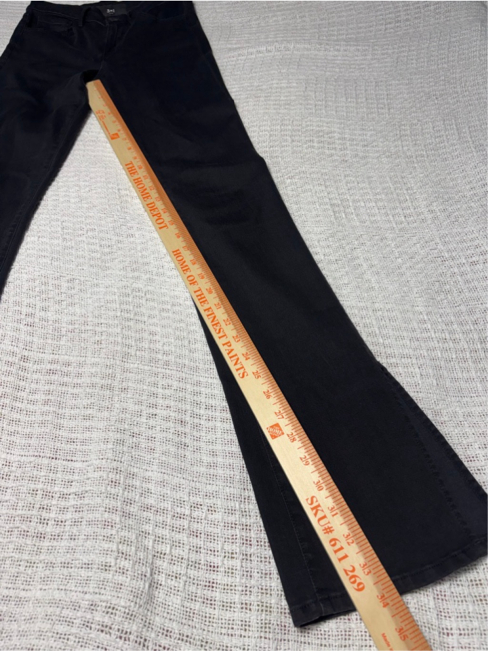 3X1 NYC Black Split Hem Bell Bottom Flare Denim Jeans Size 25 GUC - Picture 5 of 11